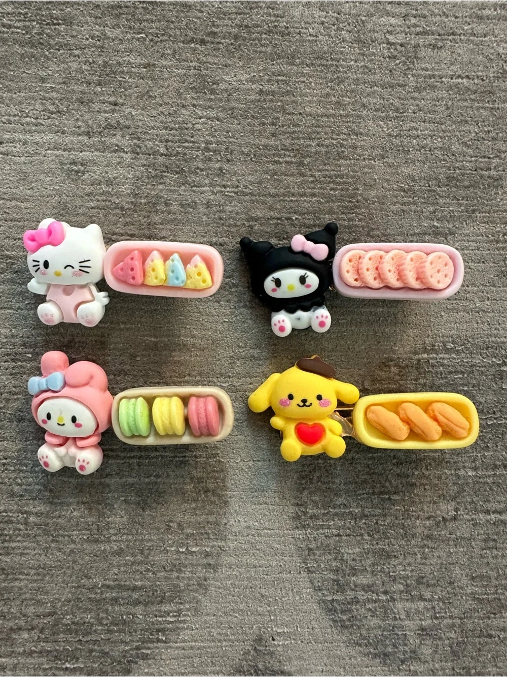 Sanrio hair clips-Hello Kitty, Kuromi, My Melody & Pompompurin